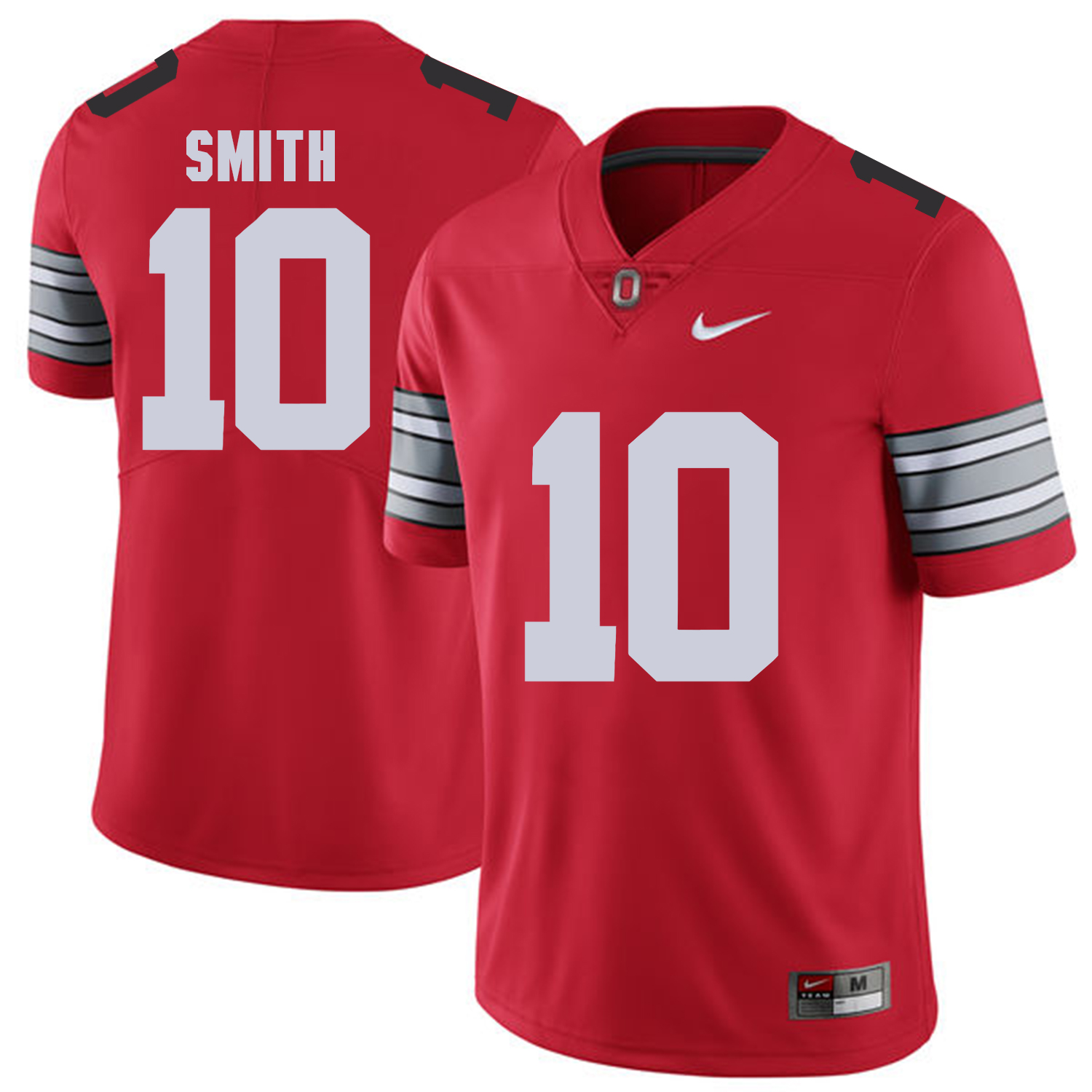 Men Ohio State #10 Smith Red Customized NCAA Jerseys